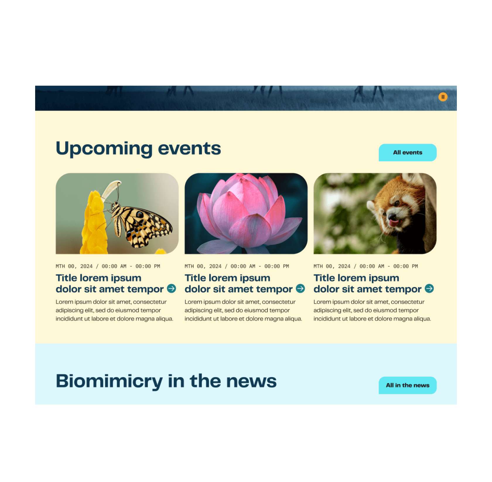 Upcoming events screenshot