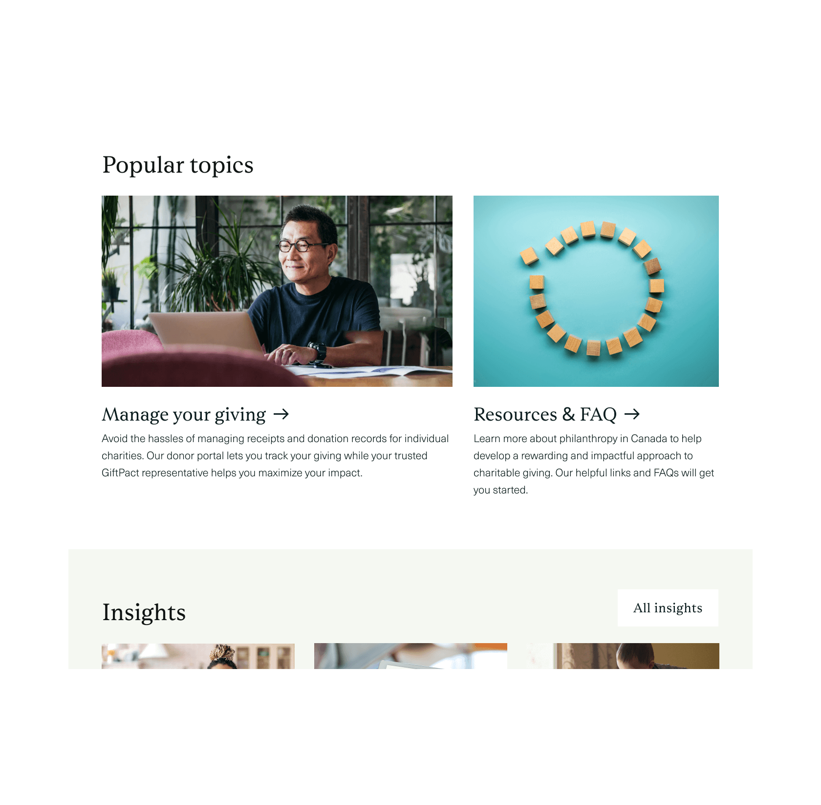 GiftPact About page screenshot