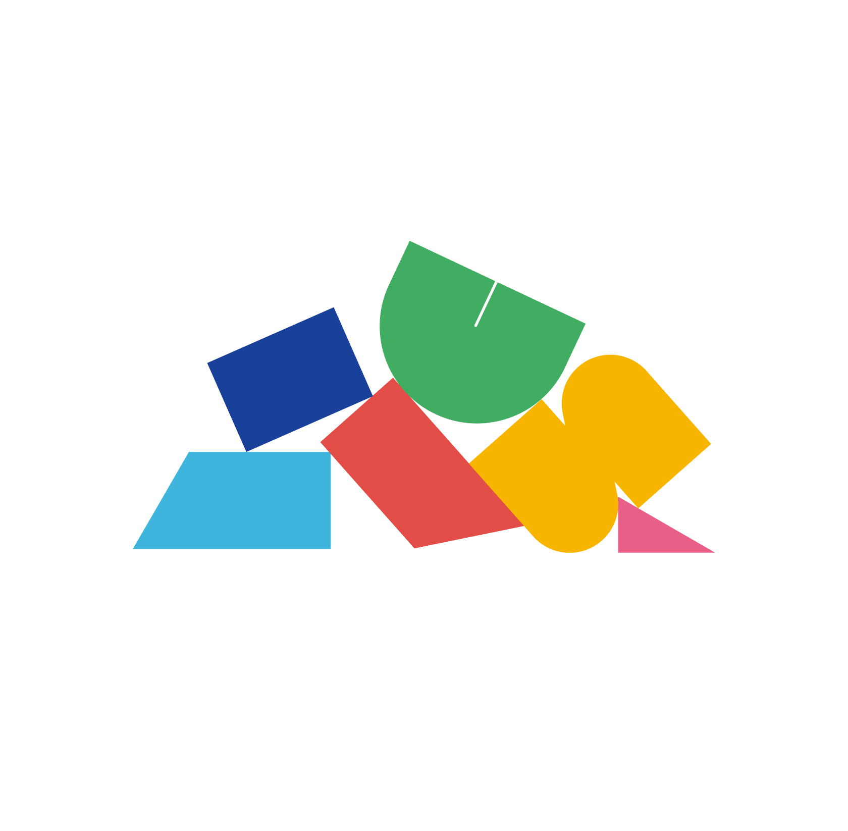 NCSI letter shapes as a pile of colored blocks