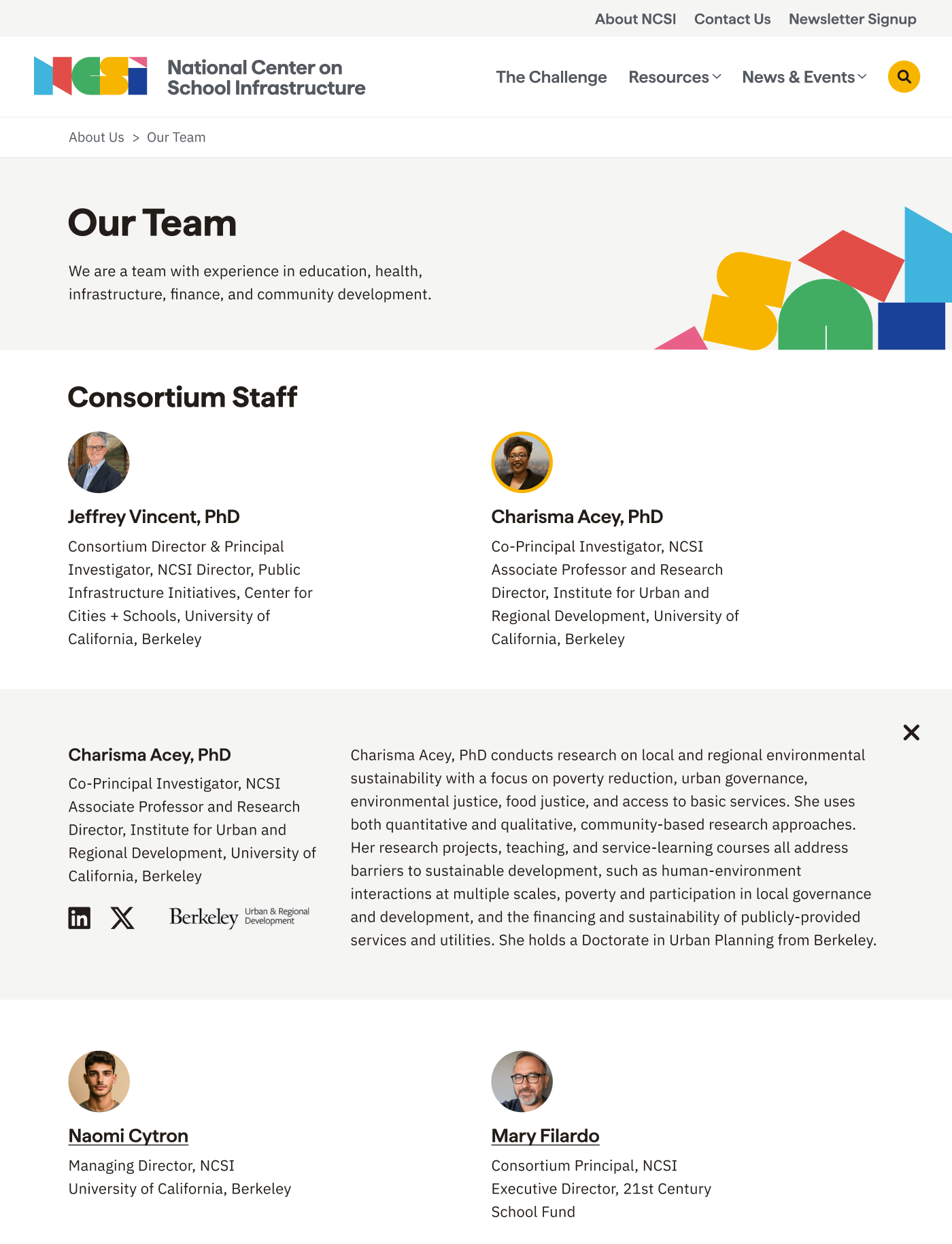 NCSI Team &amp; Advisors screenshot