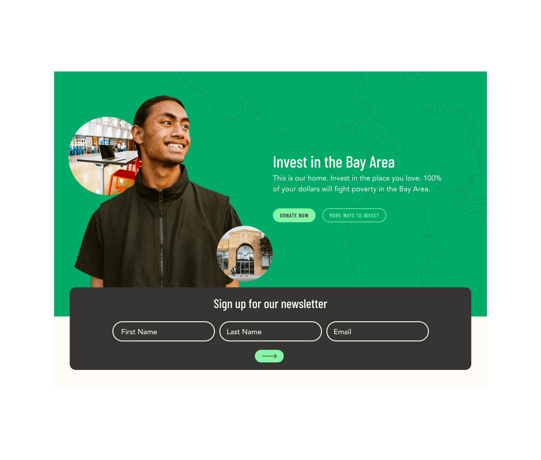 Invest section on Tipping Point home page
