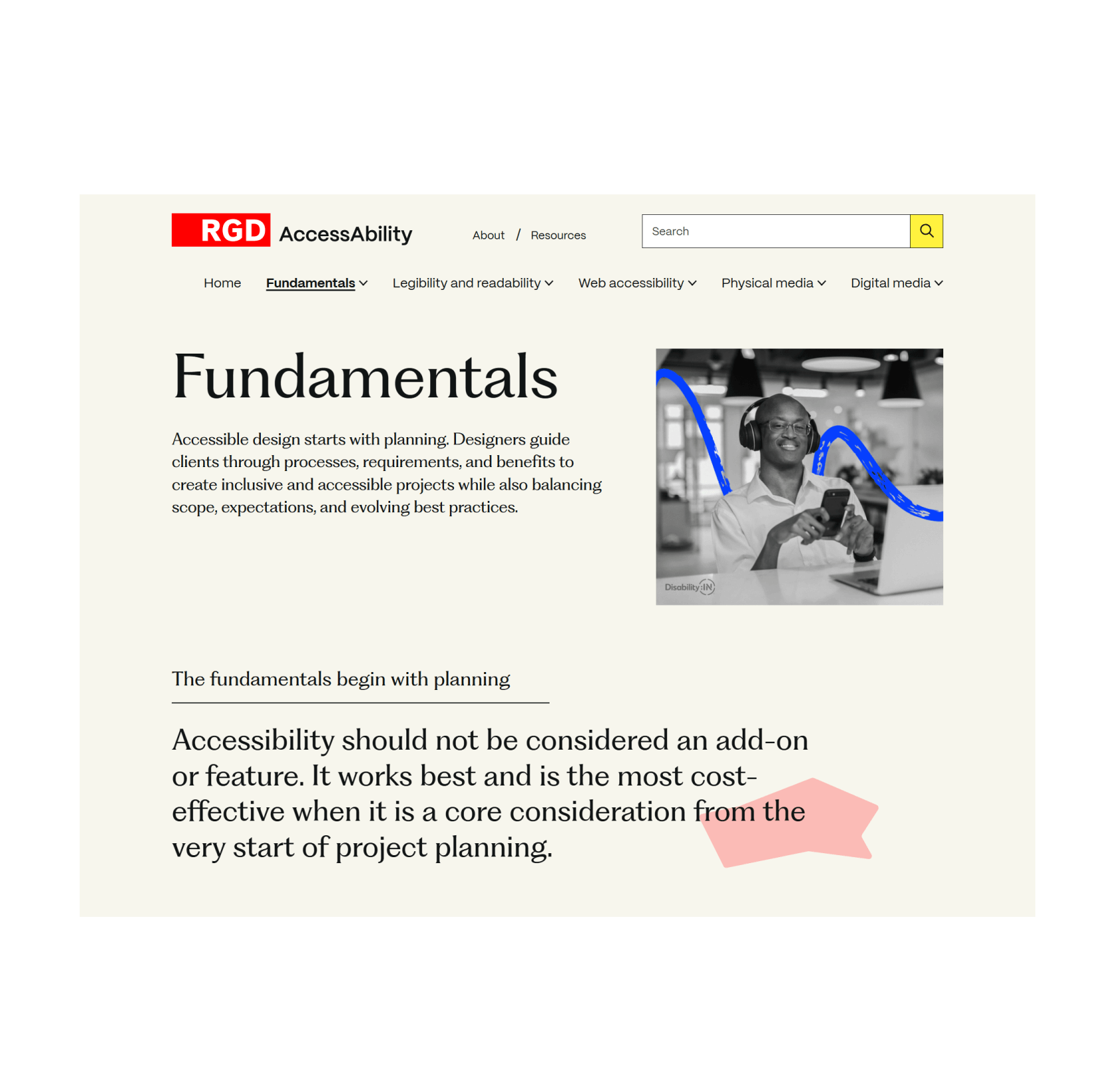 RGD AccessAbility fundamentals page screenshot