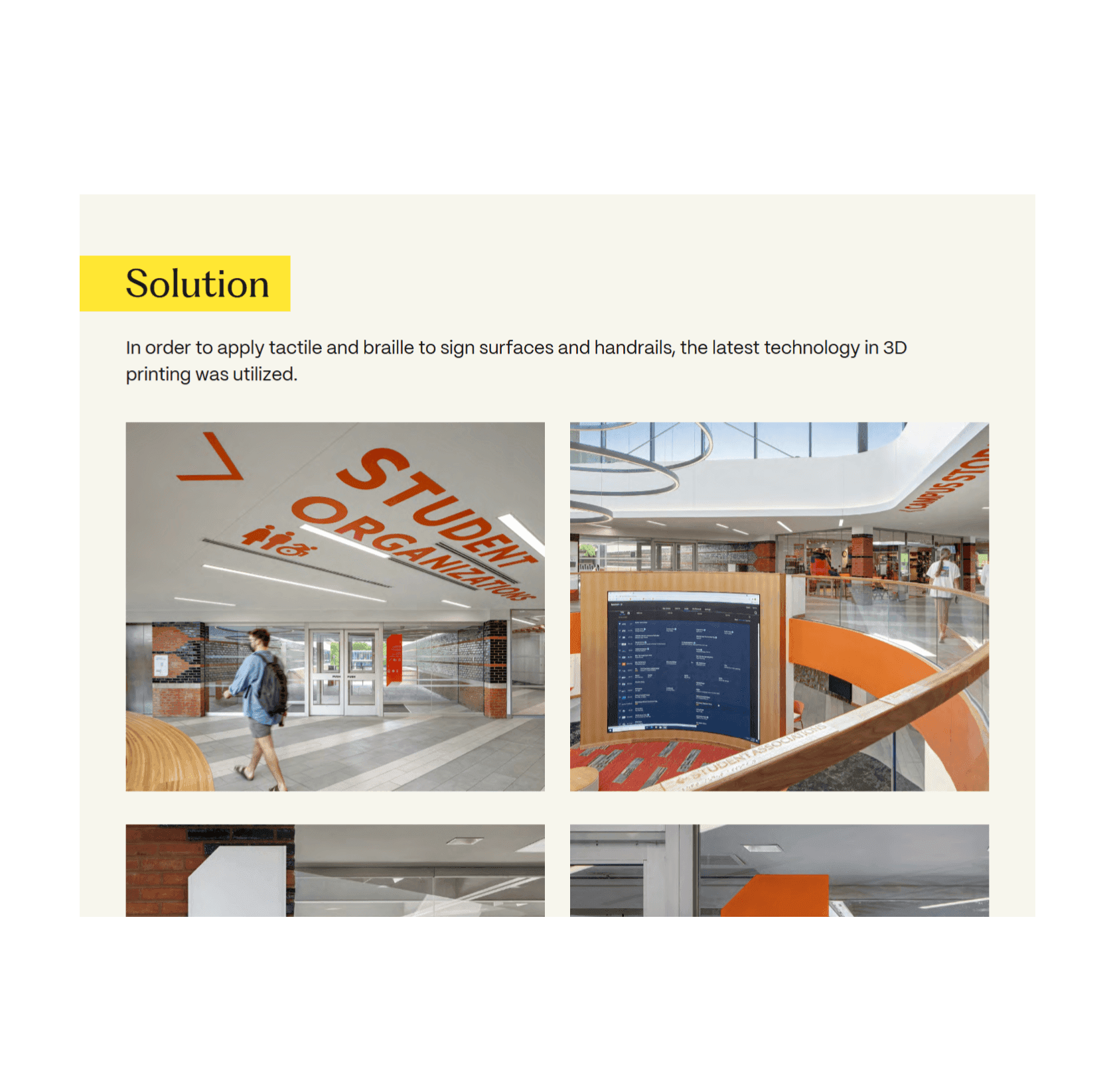 Screenshot of the Solution page with various color comparisons showing accessible and non-accessible combinations