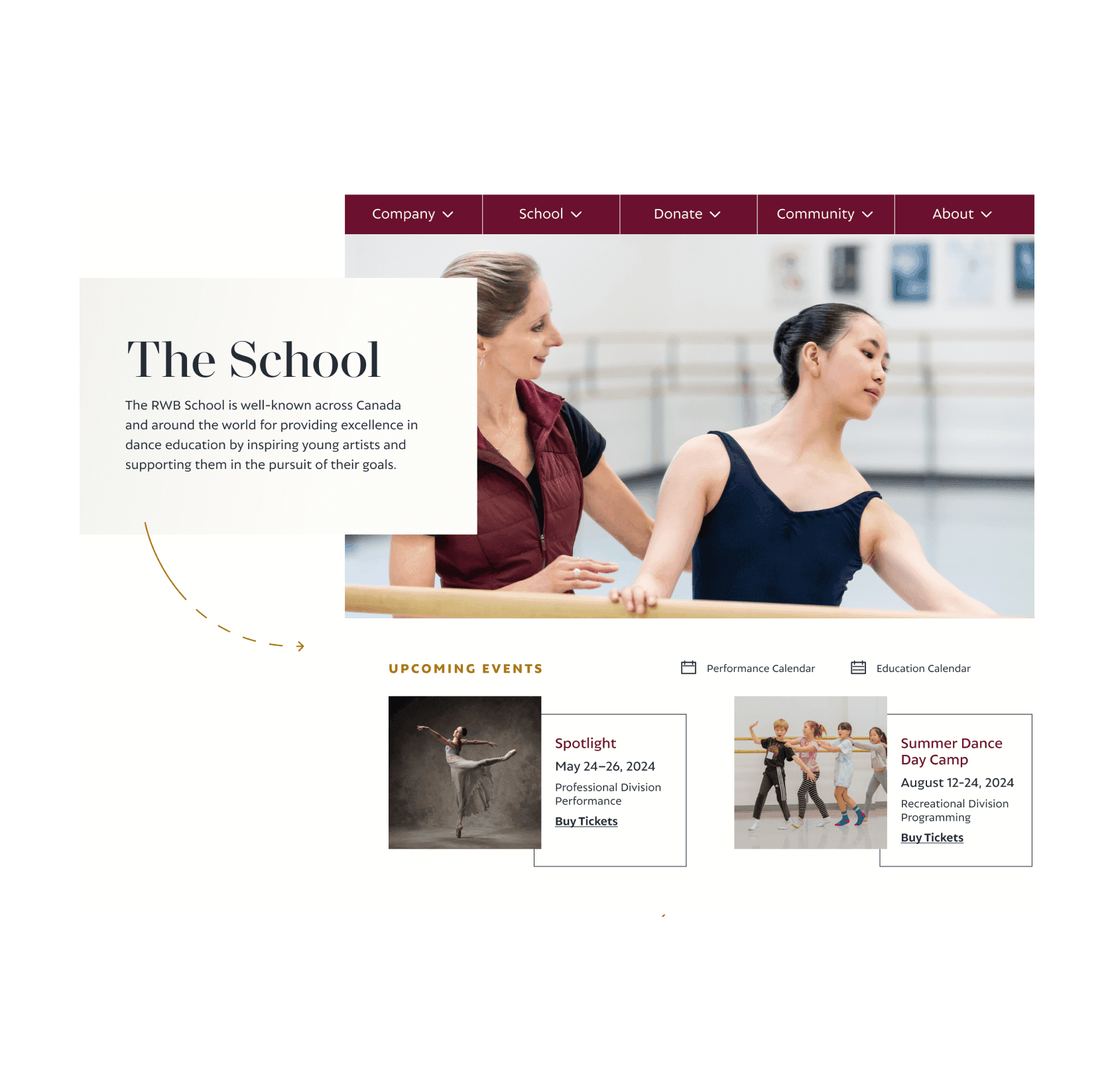 RWB campus and facility page screenshot