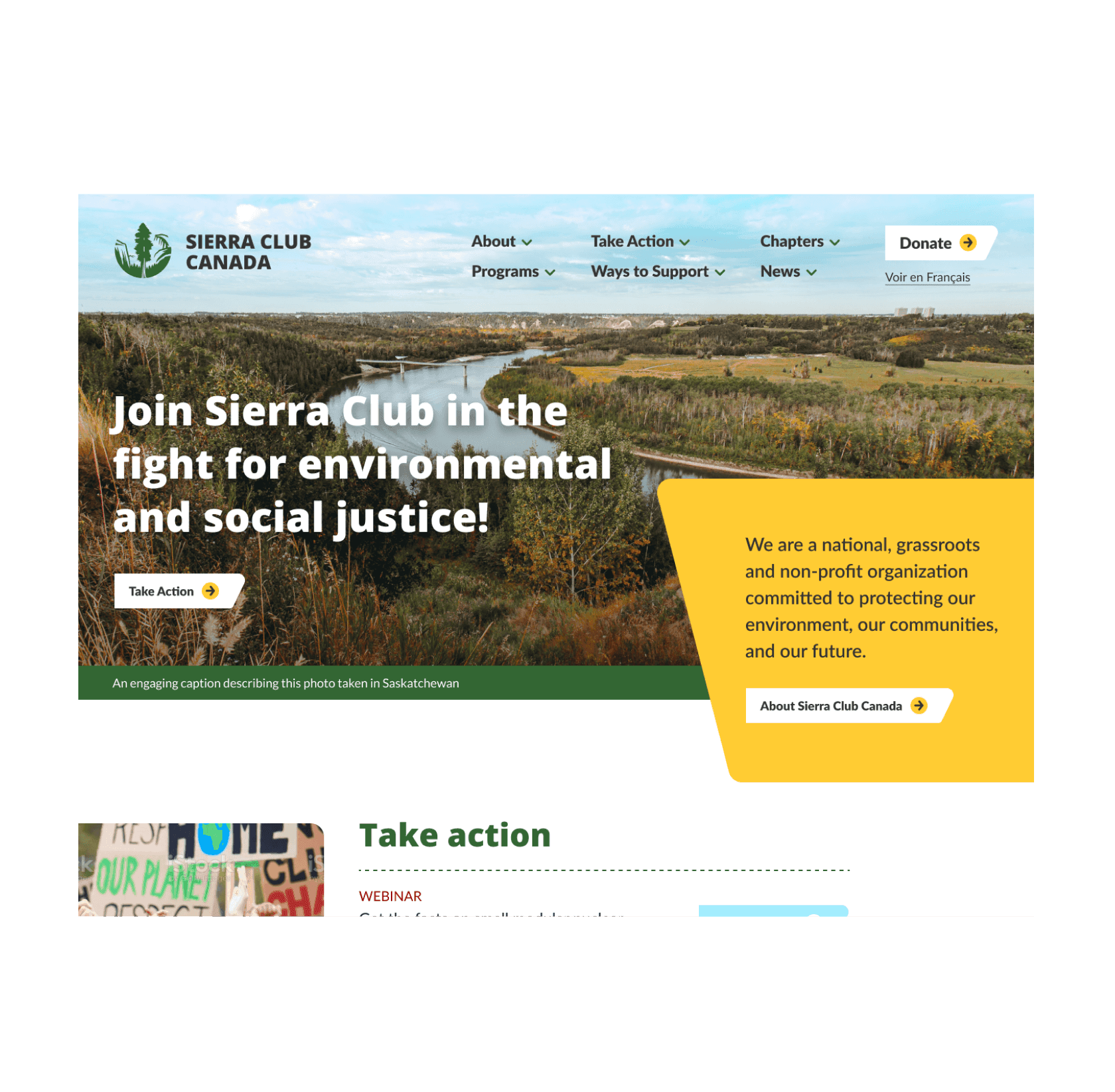 Sierra Club programs, such as Wild Child, Climate and Clean Energy, and Environmental and Social Justice.