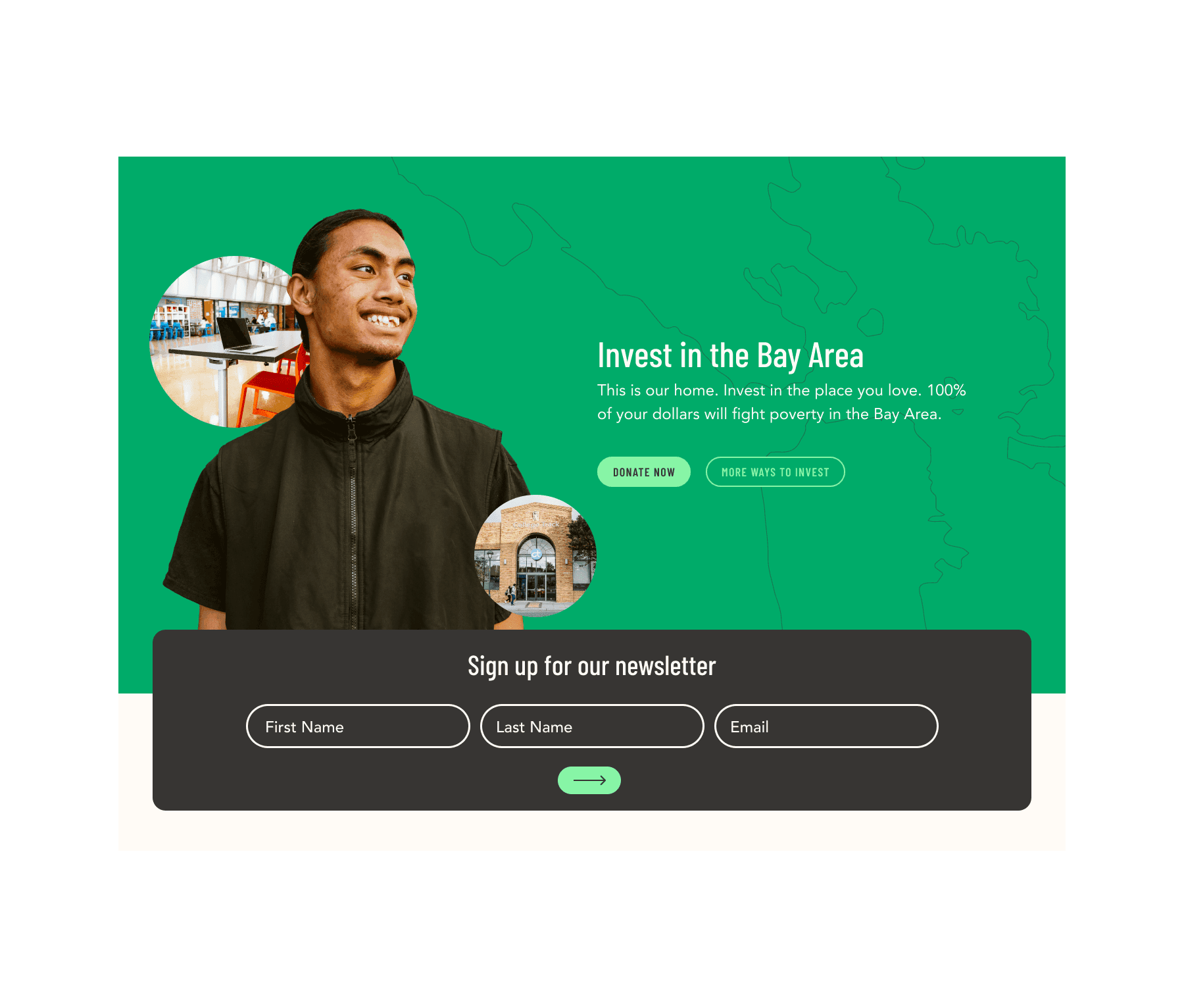 Invest section on Tipping Point home page