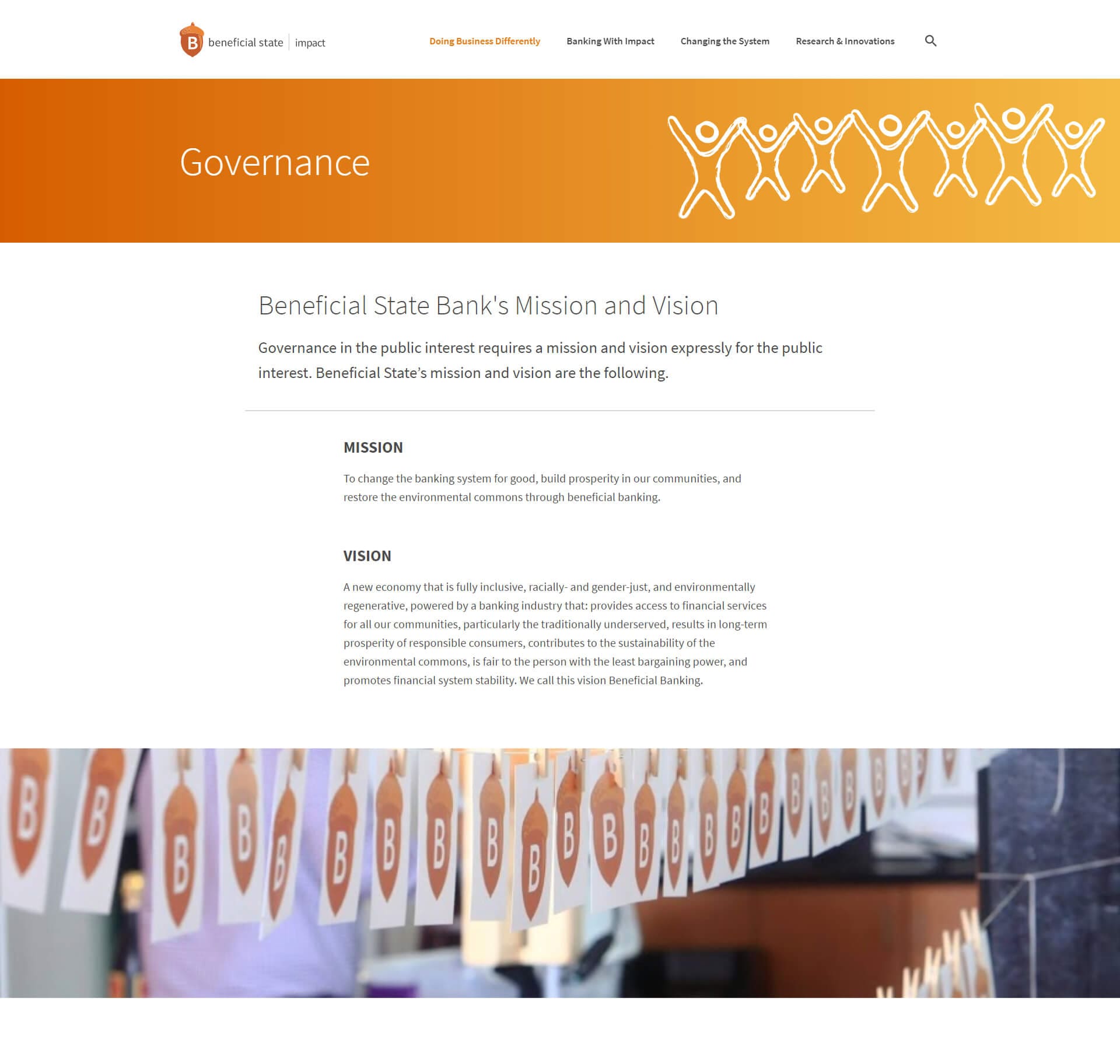 An image from Beneficial State Foundation Impact website showing images and text